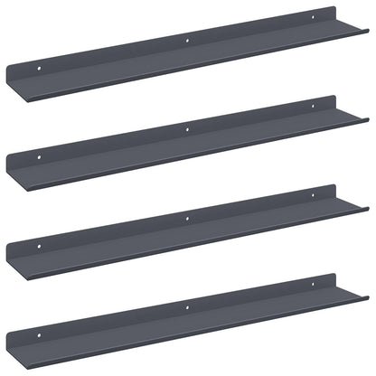 Wandplank met plank met opslag 4 pcs Antraciet 60 x 9 x 2,5 cm