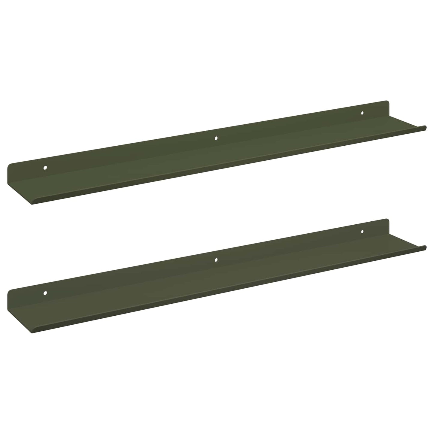 Wandplank met plank 2 pcs Olijf Groen 60 x 9 x 2,5 cm