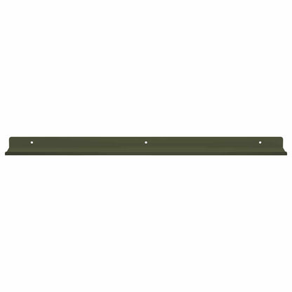 Wandplank met plank 2 pcs Olijf Groen 60 x 9 x 2,5 cm