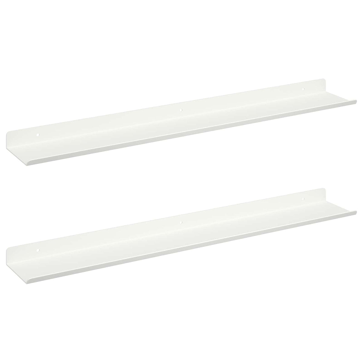Wandplank met plank Wandgemonteerd 2 pcs Wit 60 x 9 x 2,5 cm