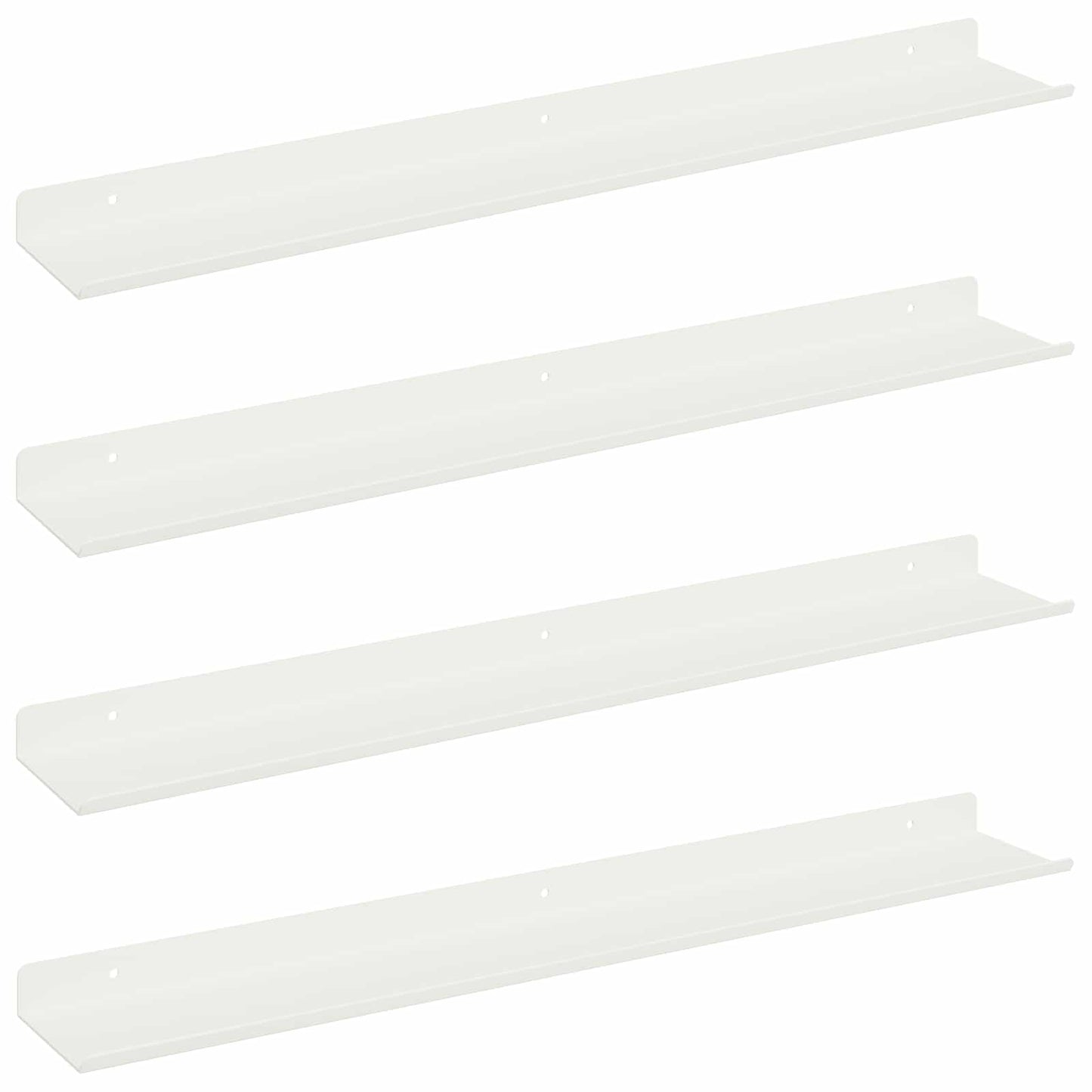 Wandplank met plank Wandgemonteerd 4 pcs Wit 60 x 9 x 2,5 cm