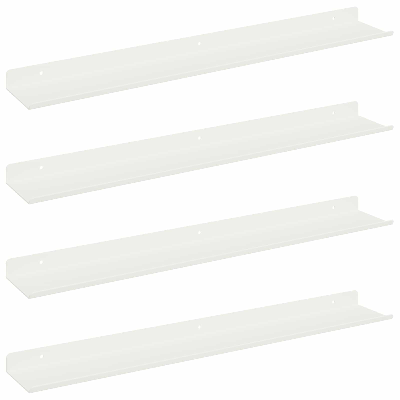 Wandplank met plank Wandgemonteerd 4 pcs Wit 60 x 9 x 2,5 cm