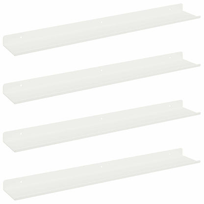Wandplank met plank Wandgemonteerd 4 pcs Wit 60 x 9 x 2,5 cm