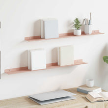 Wandplank met plank Wandgemonteerd 2 pcs Roze 80 x 9 x 2,5 cm