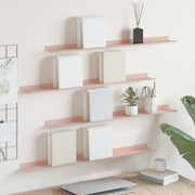 Wandplank set roze staal 80x9x2.5 cm