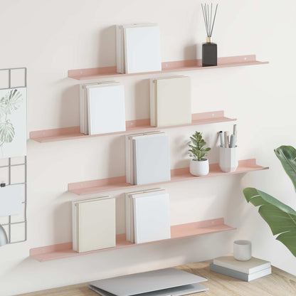 Wandplank met plank Wandgemonteerd 4 pcs Roze 80 x 9 x 2,5 cm