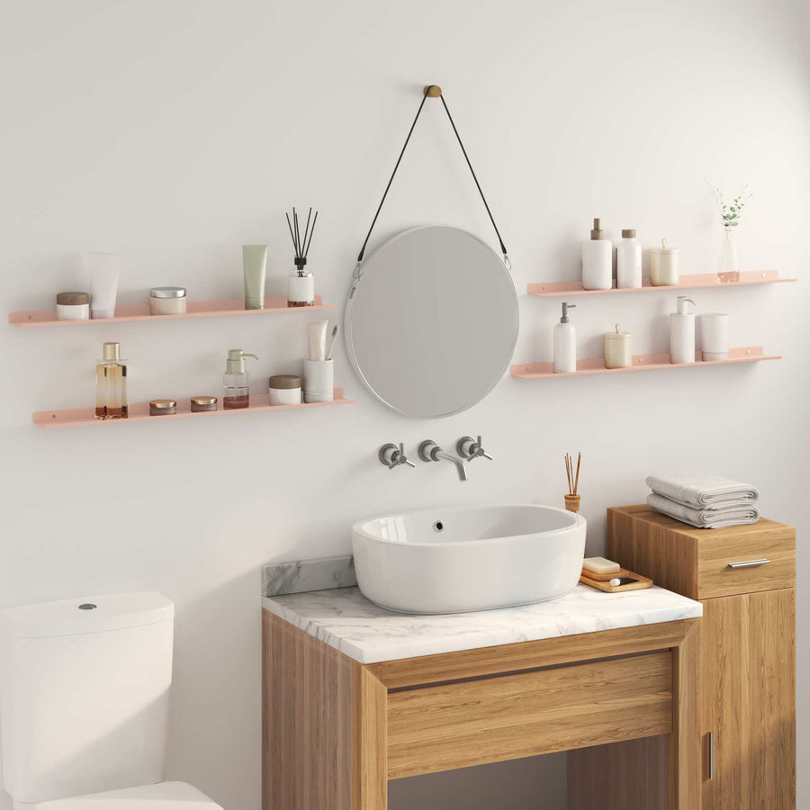 Wandplank met plank Wandgemonteerd 4 pcs Roze 80 x 9 x 2,5 cm