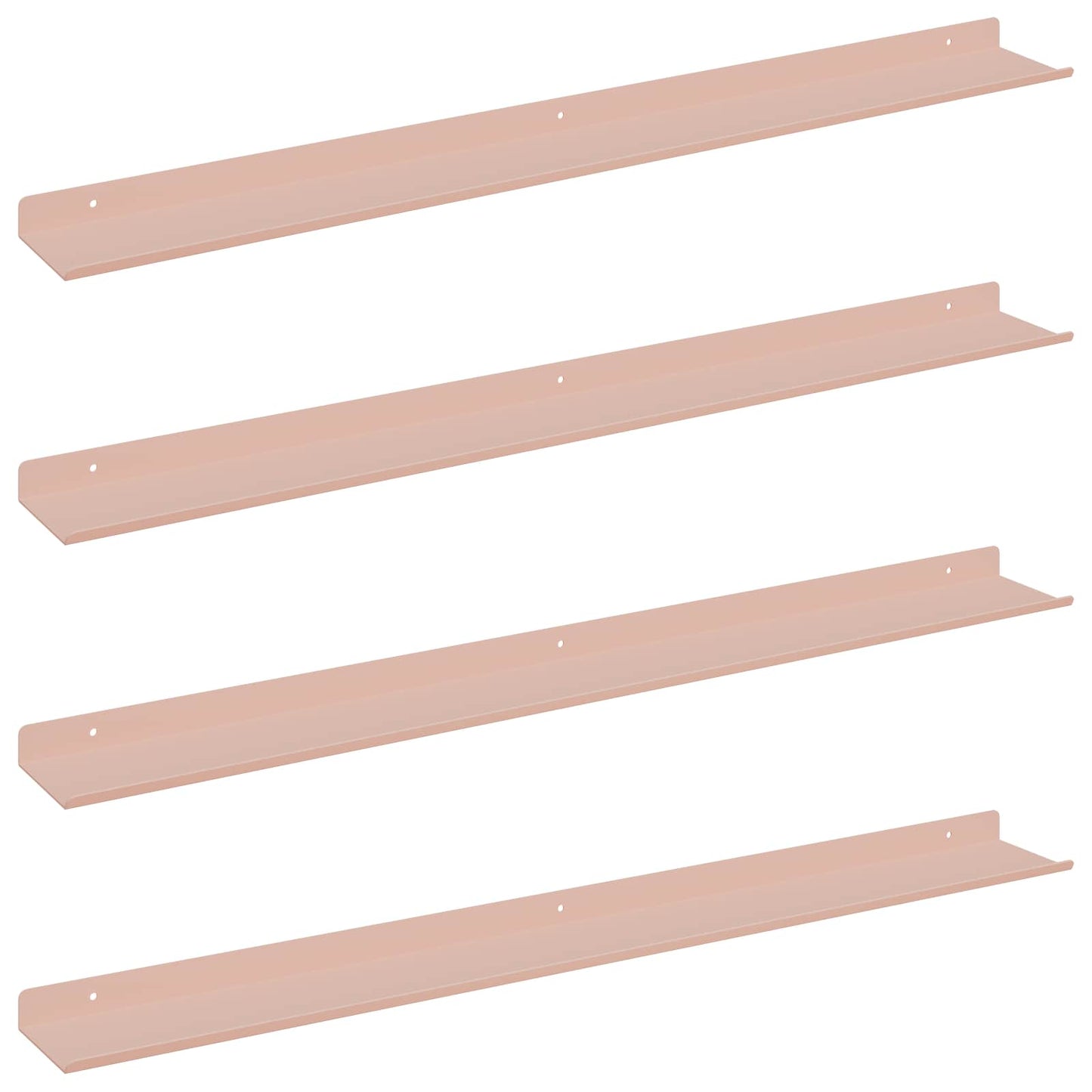 Wandplank met plank Wandgemonteerd 4 pcs Roze 80 x 9 x 2,5 cm