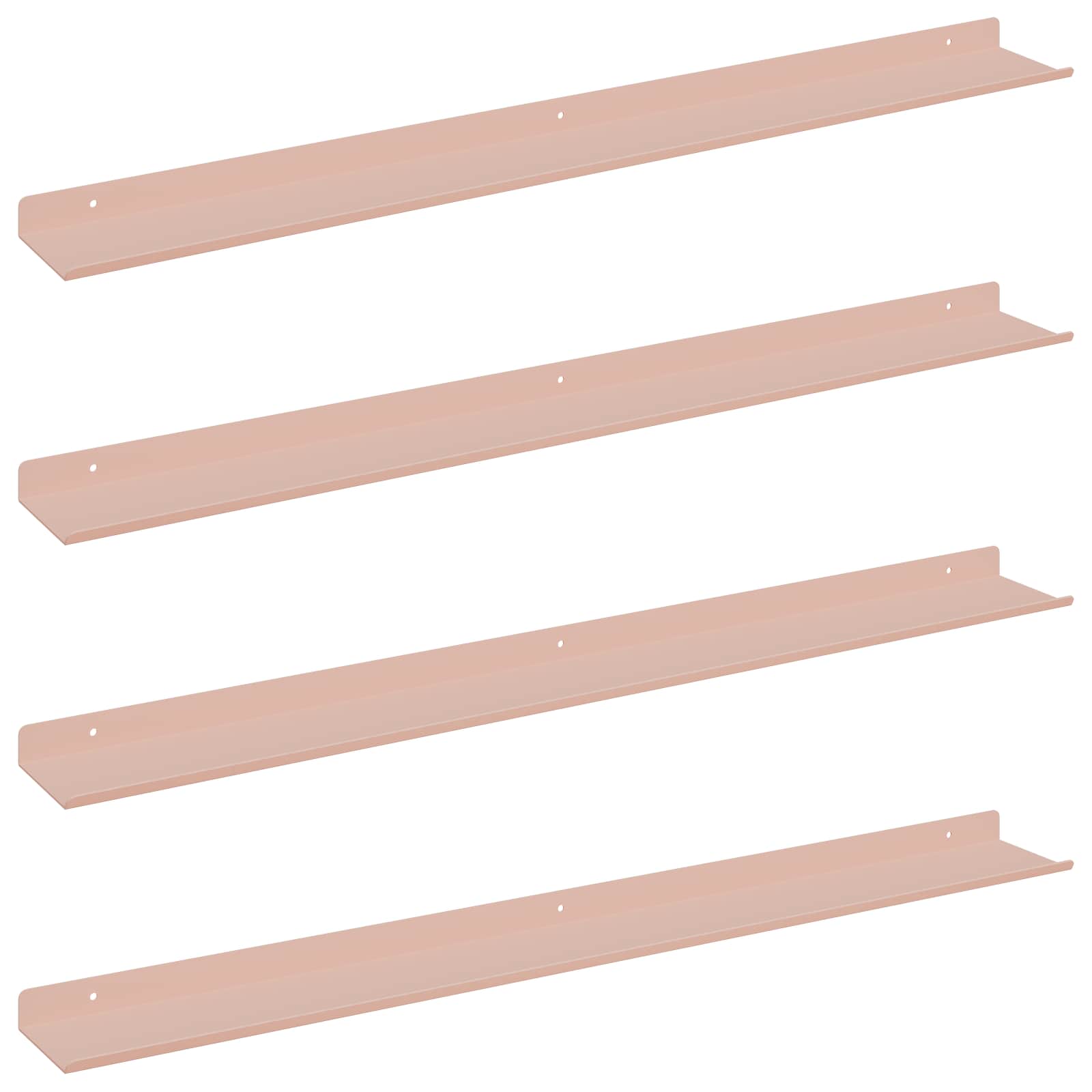 Wandplank met plank Wandgemonteerd 4 pcs Roze 80 x 9 x 2,5 cm