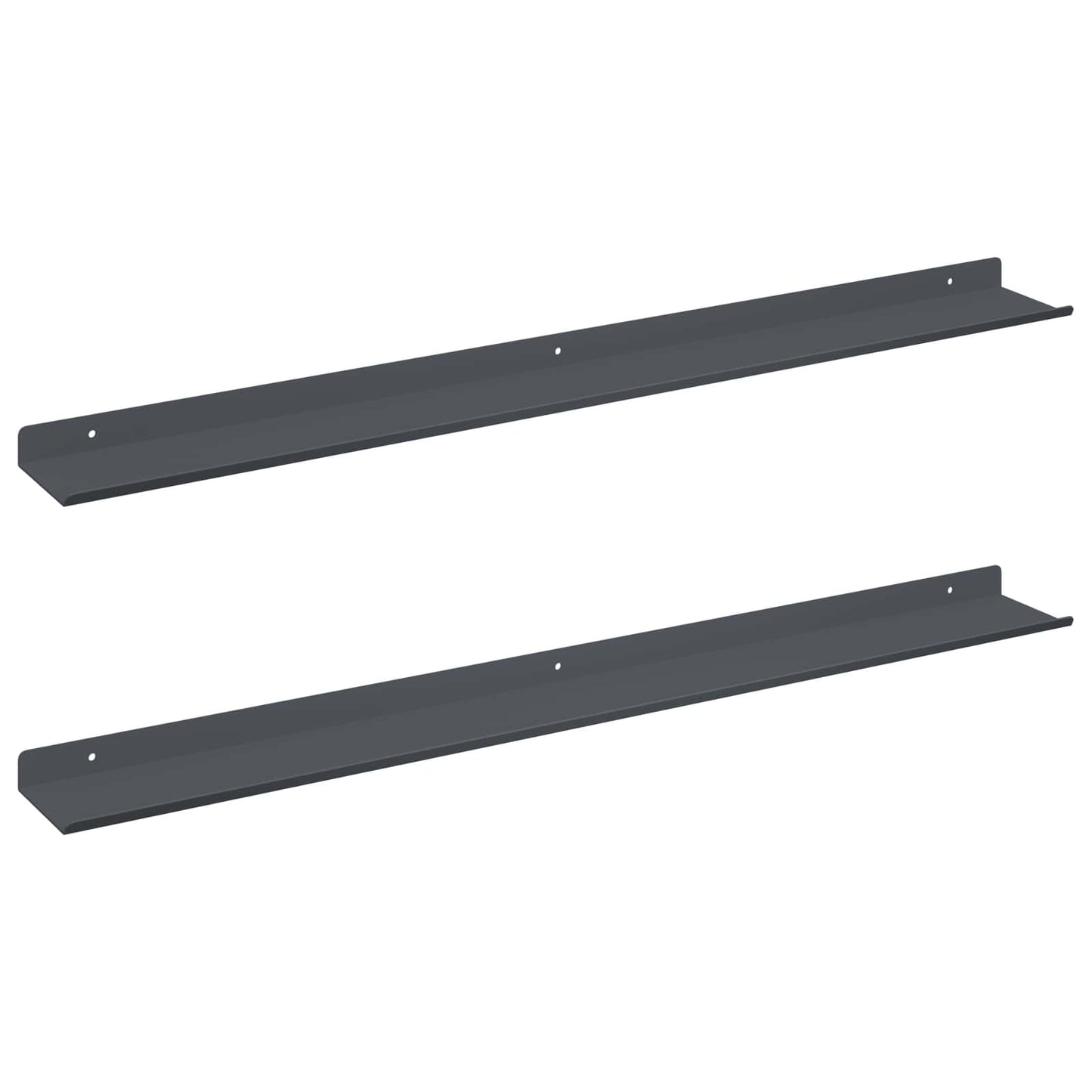 Wandplank met plank met opslag 2 pcs Antraciet 80 x 9 x 2,5 cm