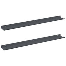 Wandplank met plank met opslag 2 pcs Antraciet 80 x 9 x 2,5 cm