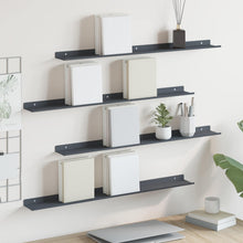 Wandplank met plank met opslag 4 pcs Antraciet 80 x 9 x 2,5 cm