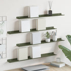 Floating shelf 4 pcs Olive Green 80 x 9 x 2.5 cm Steel