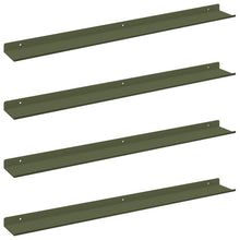 Wandplank met plank 4 pcs Olijf Groen 80 x 9 x 2,5 cm