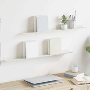 Floating Shelf Wall Mounted 2 pcs White 80 x 9 x 2.5 cm Steel