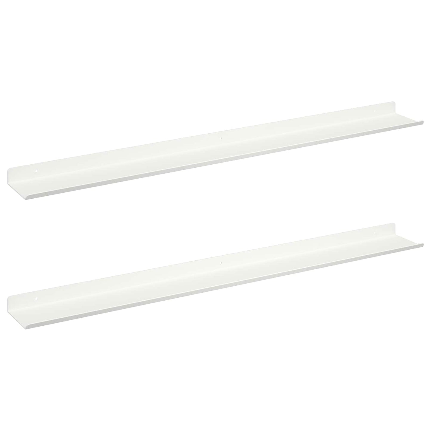 Wandplank met plank Wandgemonteerd 2 pcs Wit 80 x 9 x 2,5 cm