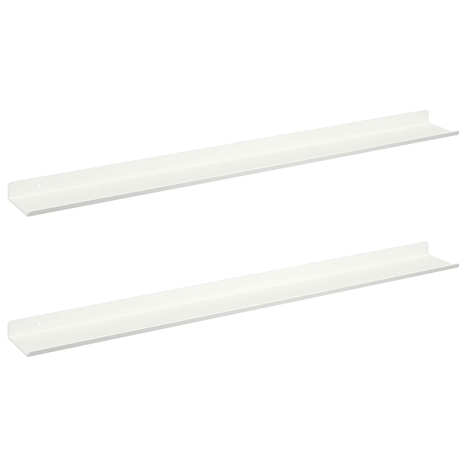 Wandplank met plank Wandgemonteerd 2 pcs Wit 80 x 9 x 2,5 cm