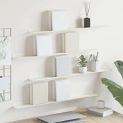 Wandplank 80x9x2,5 cm staal wit 4 stuks