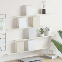 Wandplank met plank Wandgemonteerd 4 pcs Wit 80 x 9 x 2,5 cm
