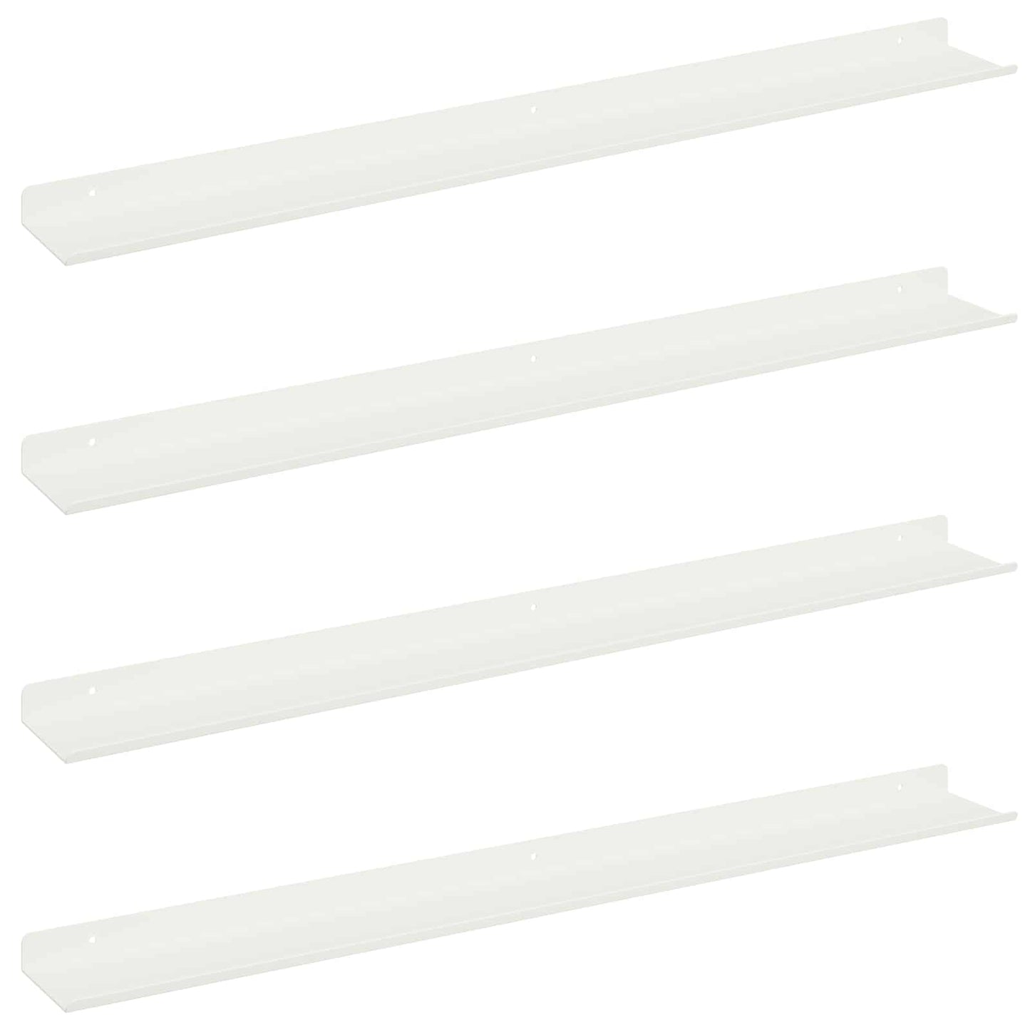 Wandplank met plank Wandgemonteerd 4 pcs Wit 80 x 9 x 2,5 cm