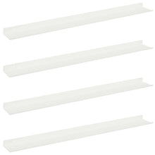 Wandplank met plank Wandgemonteerd 4 pcs Wit 80 x 9 x 2,5 cm