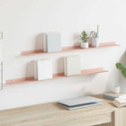 Floating Shelf 2 pcs Pink 100 x 9 x 2.5 cm Steel