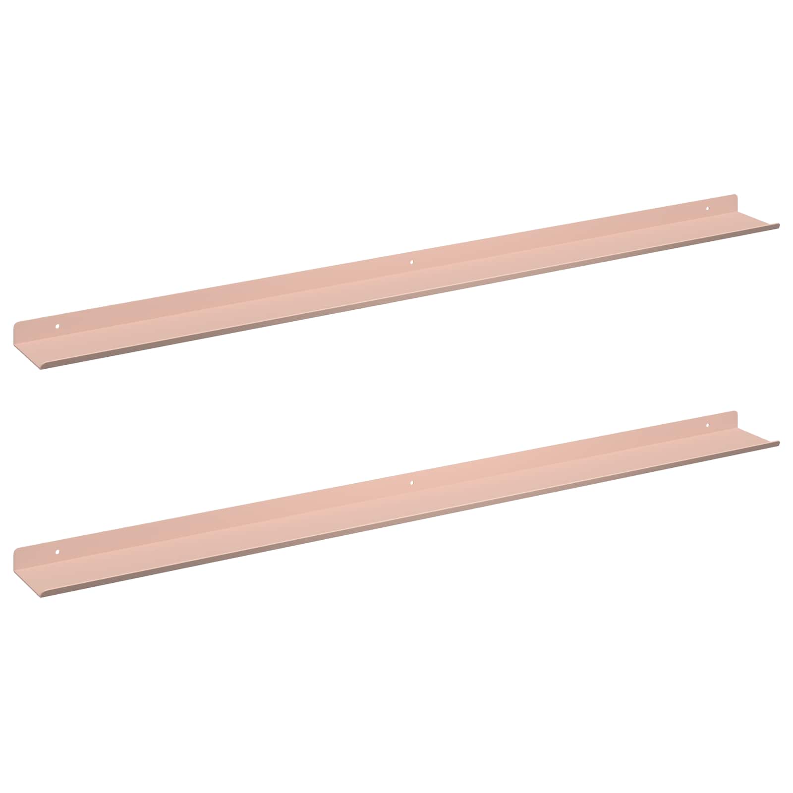 Wandplank met plank Wandgemonteerd 2 pcs Roze 100 x 9 x 2,5 cm
