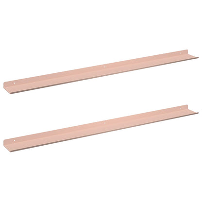 Wandplank met plank Wandgemonteerd 2 pcs Roze 100 x 9 x 2,5 cm