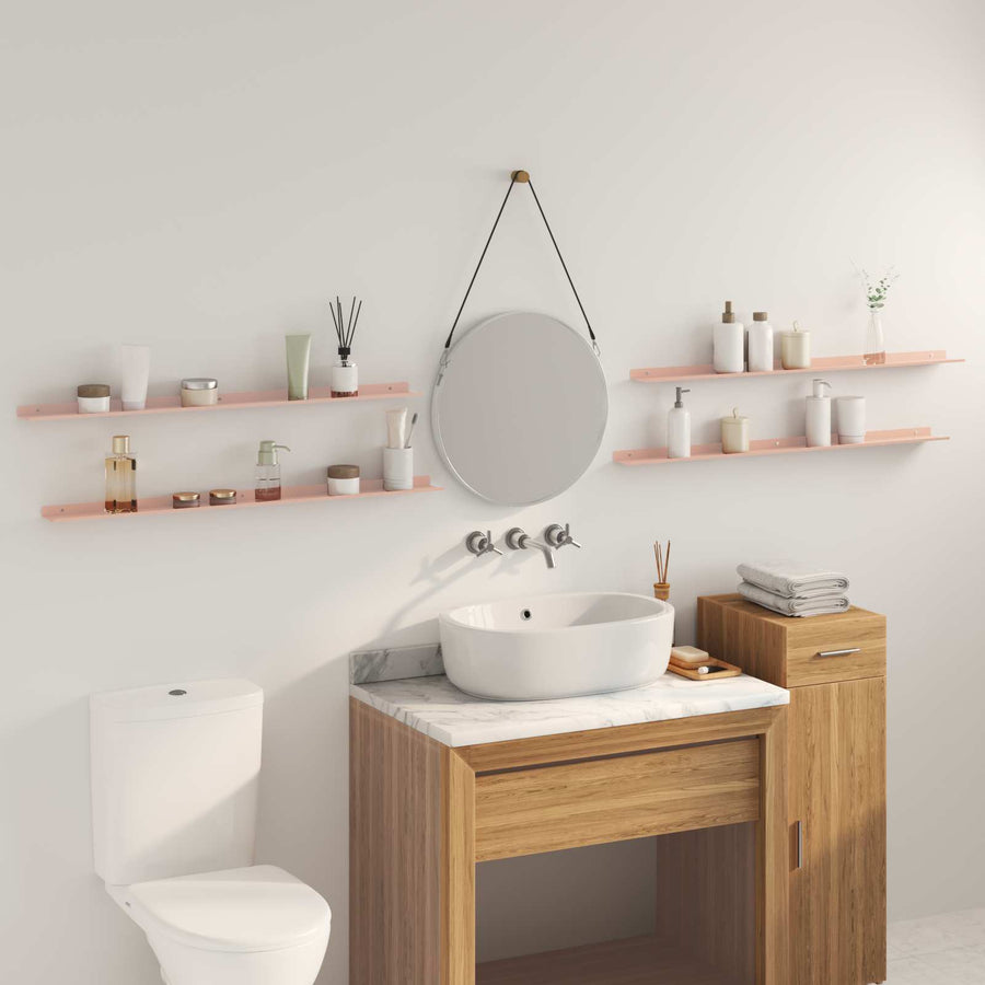 Wandplank met plank Wandgemonteerd 4 pcs Roze 100 x 9 x 2,5 cm