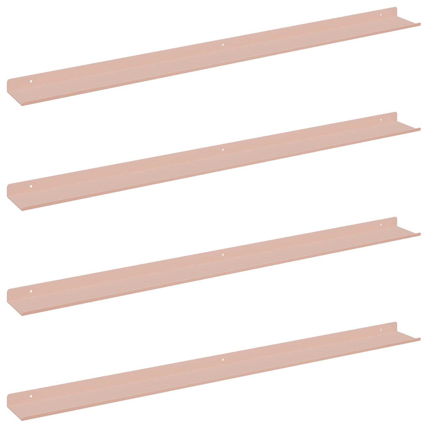 Wandplank met plank Wandgemonteerd 4 pcs Roze 100 x 9 x 2,5 cm
