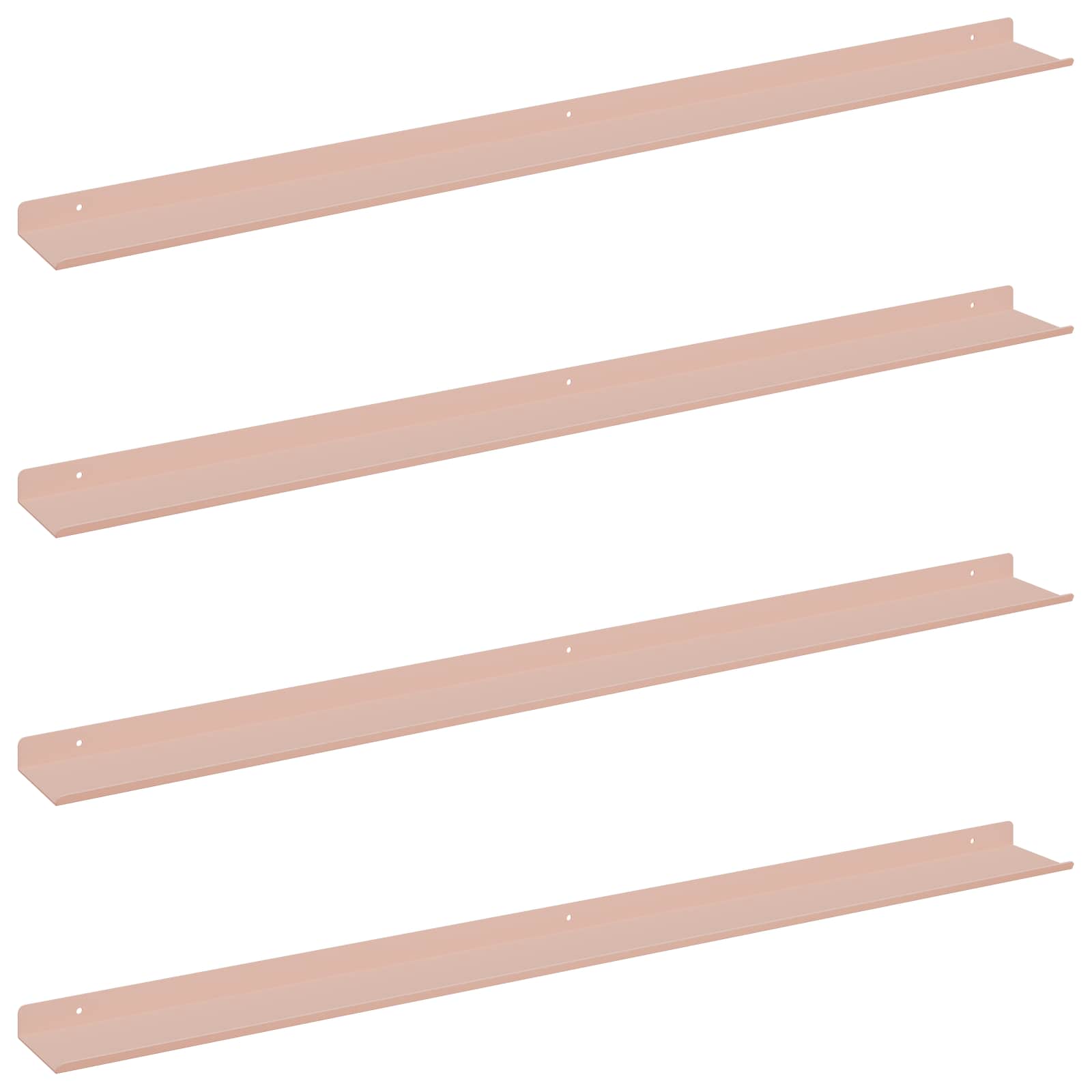 Wandplank met plank Wandgemonteerd 4 pcs Roze 100 x 9 x 2,5 cm