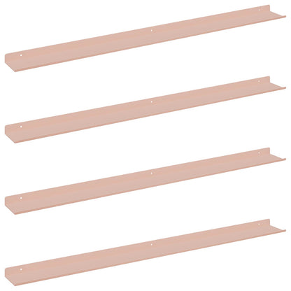 Wandplank met plank Wandgemonteerd 4 pcs Roze 100 x 9 x 2,5 cm
