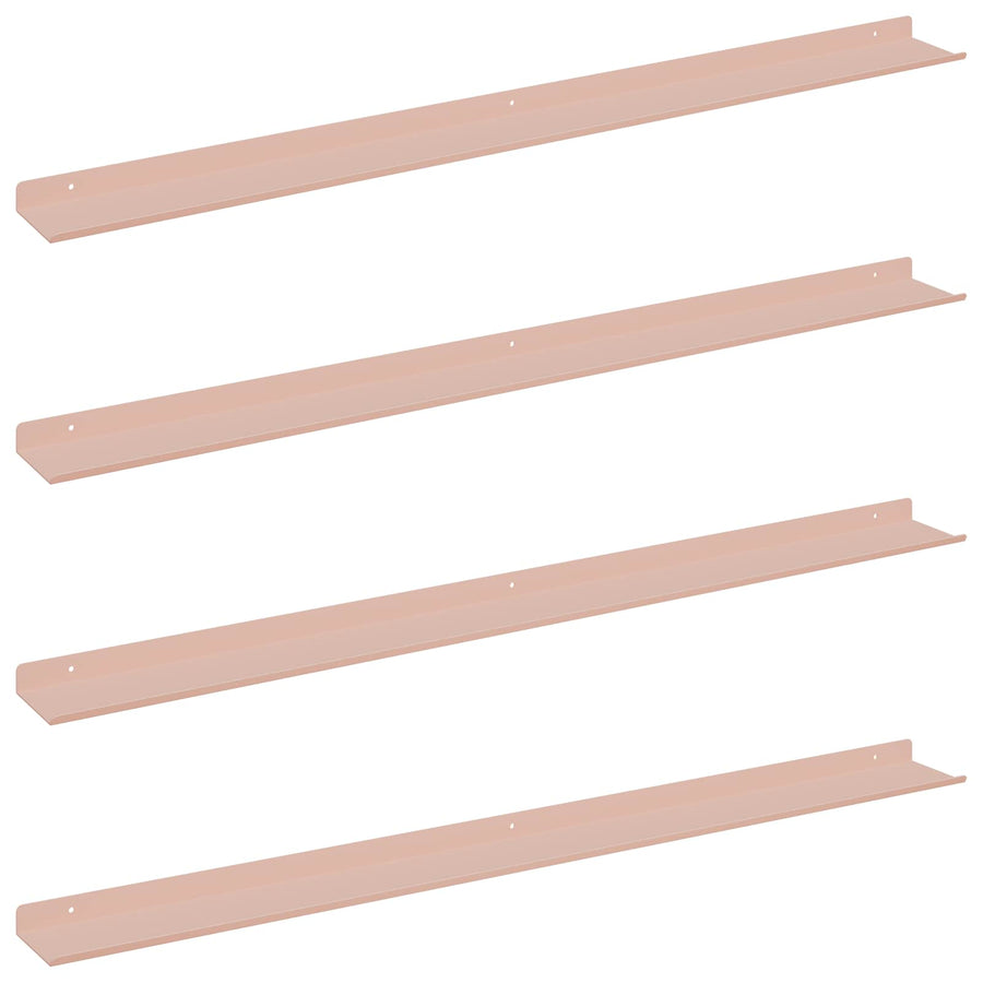 Wandplank met plank Wandgemonteerd 4 pcs Roze 100 x 9 x 2,5 cm
