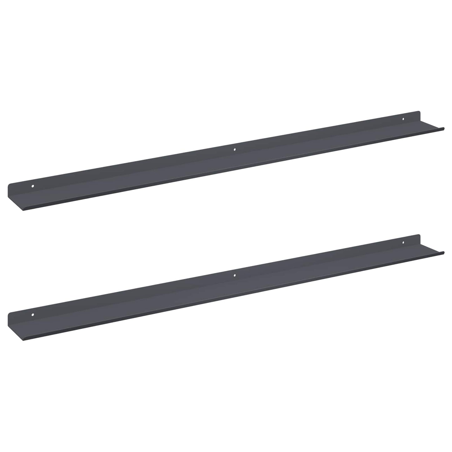 Wandplank met plank met opslag 2 pcs Antraciet 100 x 9 x 2,5 cm