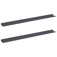 Wandplank met plank met opslag 2 pcs Antraciet 100 x 9 x 2,5 cm