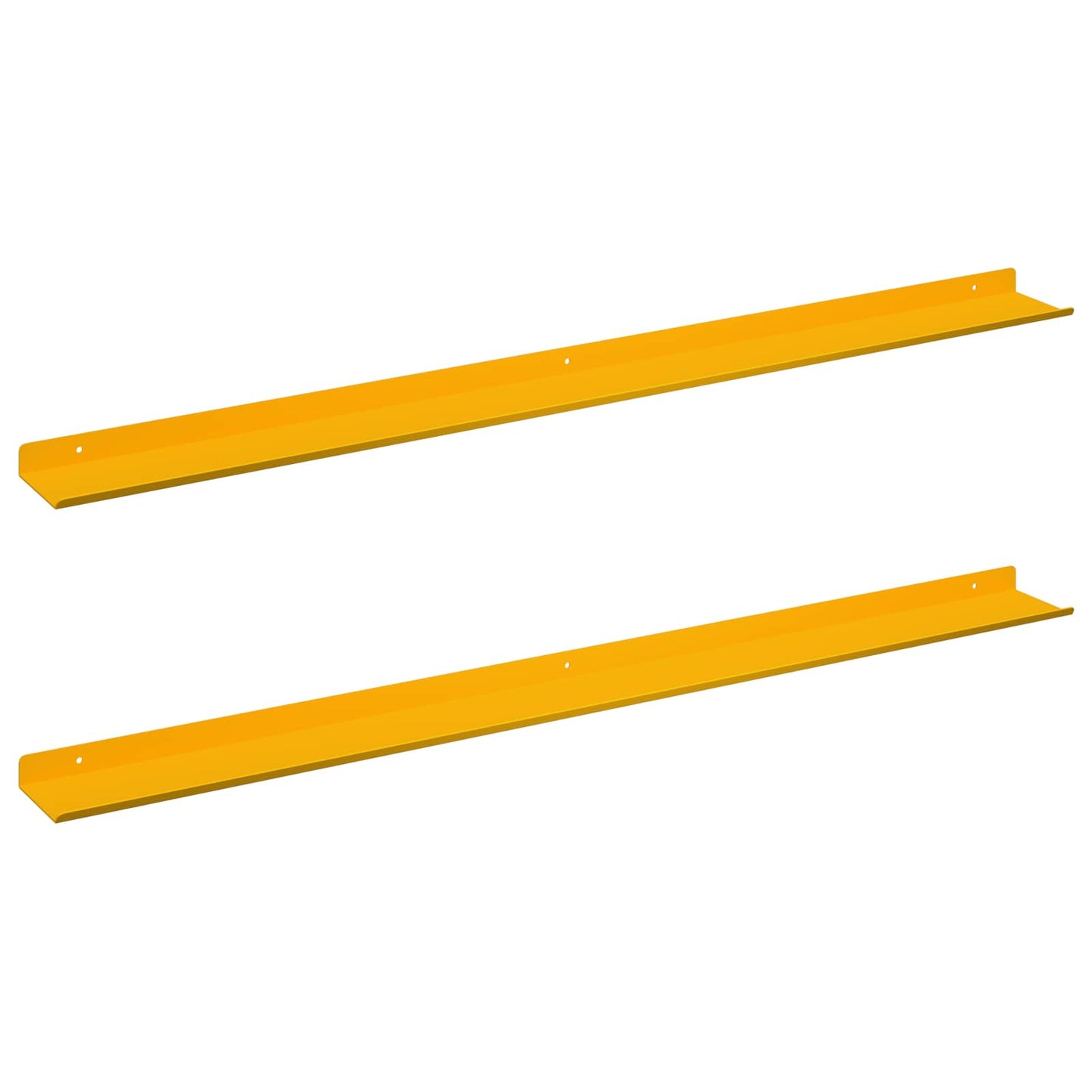 Wandplank met plank 2 pcs Mosterdgeel 100 x 9 x 2,5 cm
