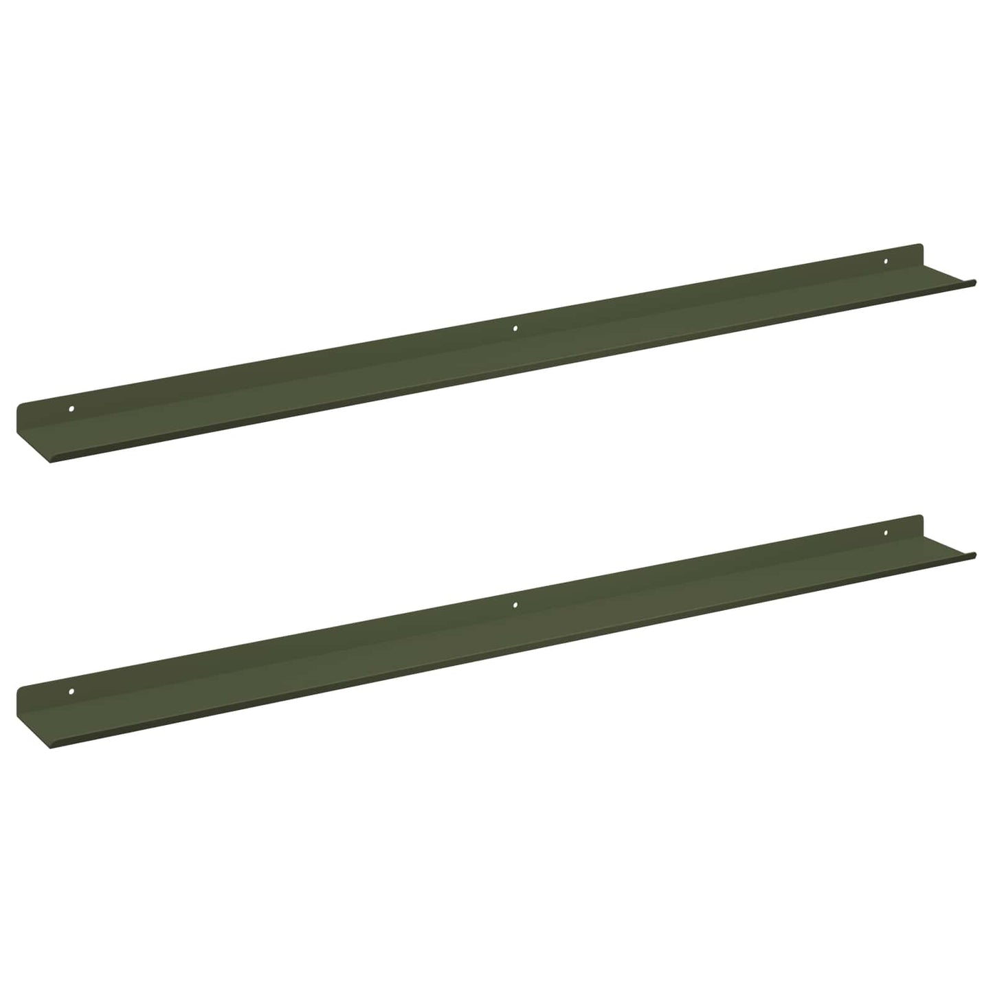 Wandplank met plank 2 pcs Olijf Groen 100 x 9 x 2,5 cm