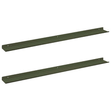 Wandplank met plank 2 pcs Olijf Groen 100 x 9 x 2,5 cm