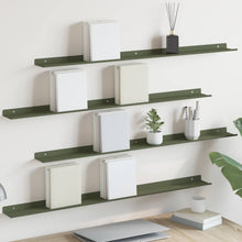 Wandplank met plank 4 pcs Olijf Groen 100 x 9 x 2,5 cm
