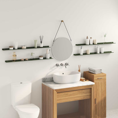 Wandplank met plank 4 pcs Olijf Groen 100 x 9 x 2,5 cm