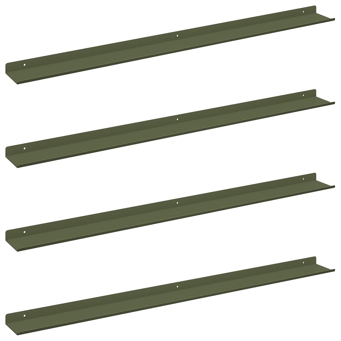 Wandplank met plank 4 pcs Olijf Groen 100 x 9 x 2,5 cm