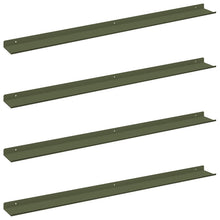 Wandplank met plank 4 pcs Olijf Groen 100 x 9 x 2,5 cm