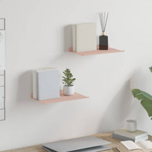 Wandplank met plank Wandgemonteerd 2 pcs Roze 30 x 18 x 2,5 cm