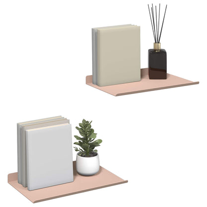 Wandplank met plank Wandgemonteerd 2 pcs Roze 30 x 18 x 2,5 cm