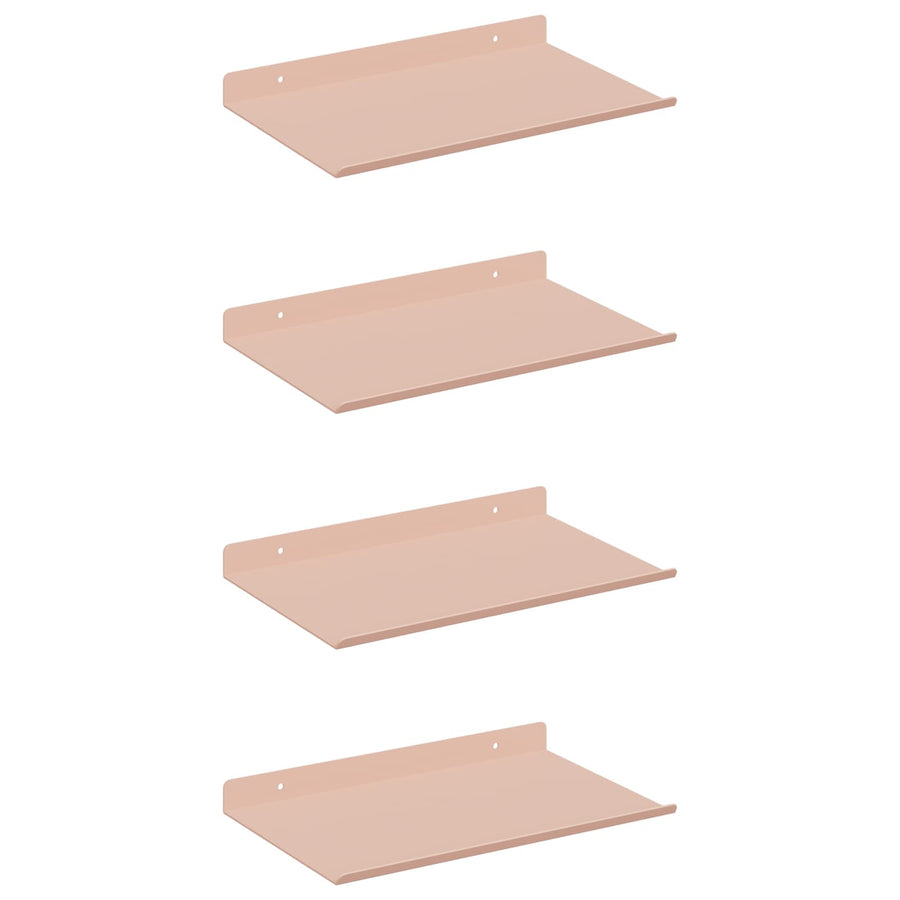 Wandplank met plank Wandgemonteerd 4 pcs Roze 30 x 18 x 2,5 cm