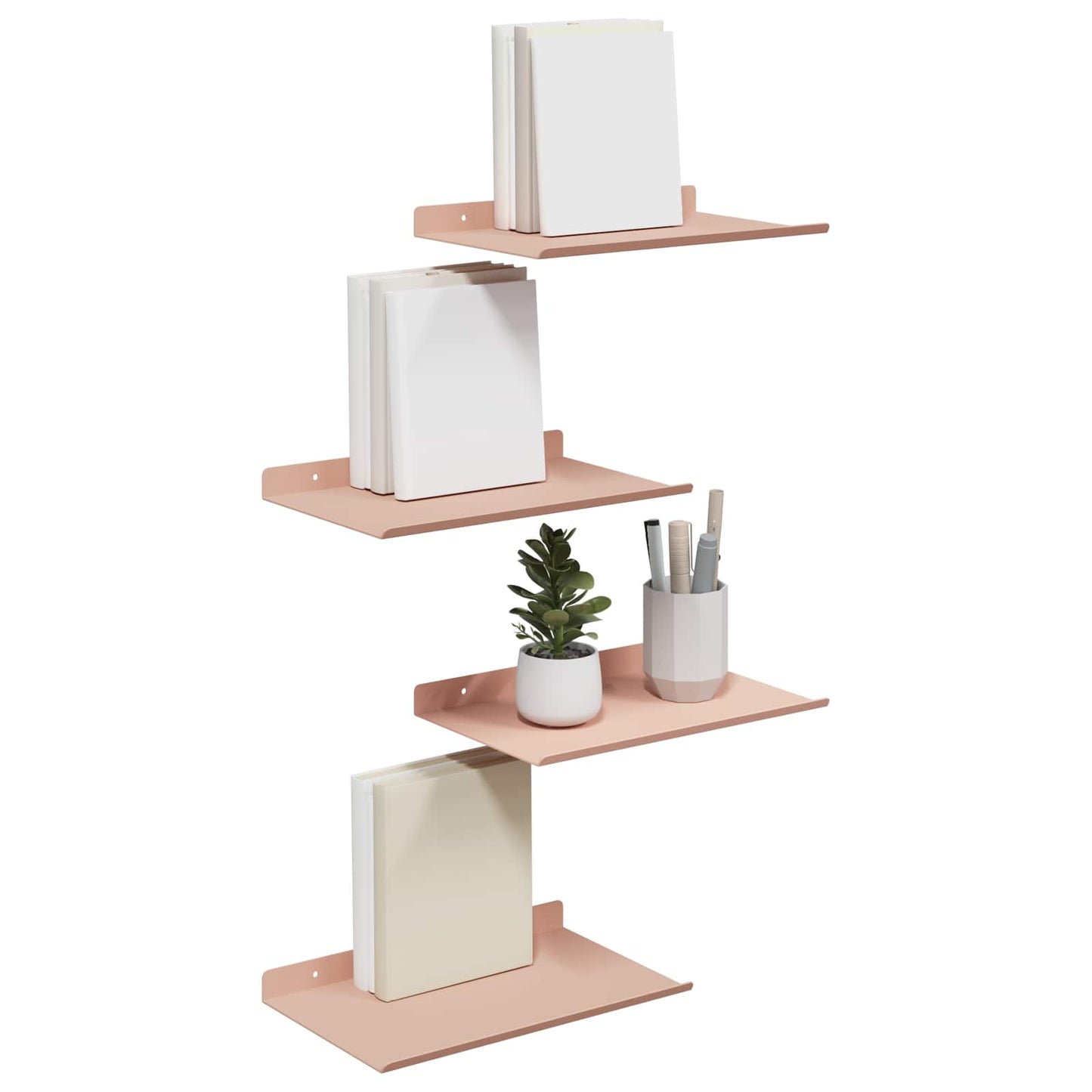 Wandplank met plank Wandgemonteerd 4 pcs Roze 30 x 18 x 2,5 cm