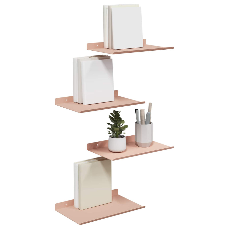 Wandplank met plank Wandgemonteerd 4 pcs Roze 30 x 18 x 2,5 cm