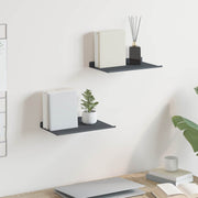 Wandplank 30x18x2,5 cm staal antraciet 2 stuks