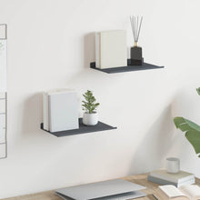 Wandplank met plank met opslag 2 pcs Antraciet 30 x 18 x 2,5 cm