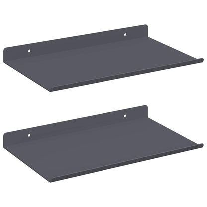 Wandplank met plank met opslag 2 pcs Antraciet 30 x 18 x 2,5 cm